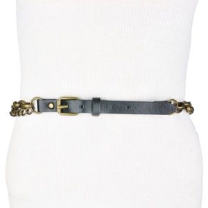 BCBGENERATION BLACK BELT VEGAN LEATHER CHAIN